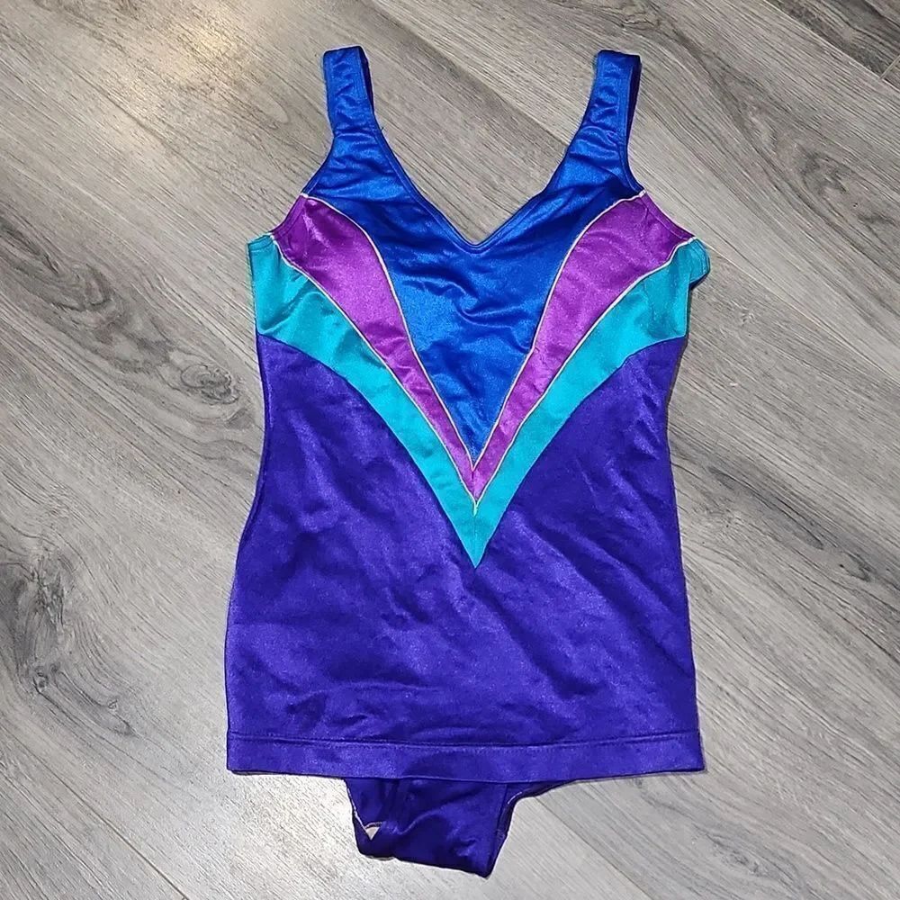 NWOT Vintage Multi Colored 1 PC Swimsuit